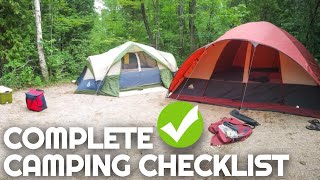 Complete Camping Checklist  Everything You Need for a Weekend of Camping  Camping for Beginners [upl. by Zere450]