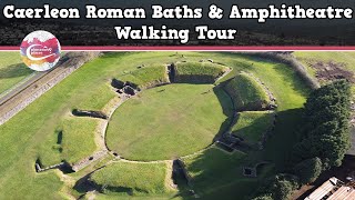 CAERLEON ROMAN BATHS amp AMPHITHEATRE WALES  Walking Tour  Pinned on Places [upl. by Noivert240]