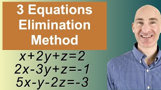 Solving Systems of 3 Equations Elimination [upl. by Ahseenal428]