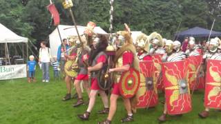 Roman Reenactment at the Amphitheatre in Caerleon Marching In [upl. by Sherfield]