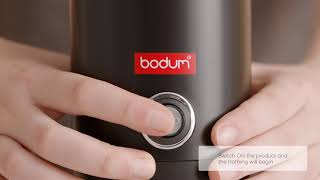 BODUM®  How To  Bistro Electric Milk Frother [upl. by Auof]