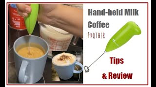 How To Froth Milk for Cappuccinos amp Lattes using handheld Frother wand  Coffee with milk Frother [upl. by Raseta390]